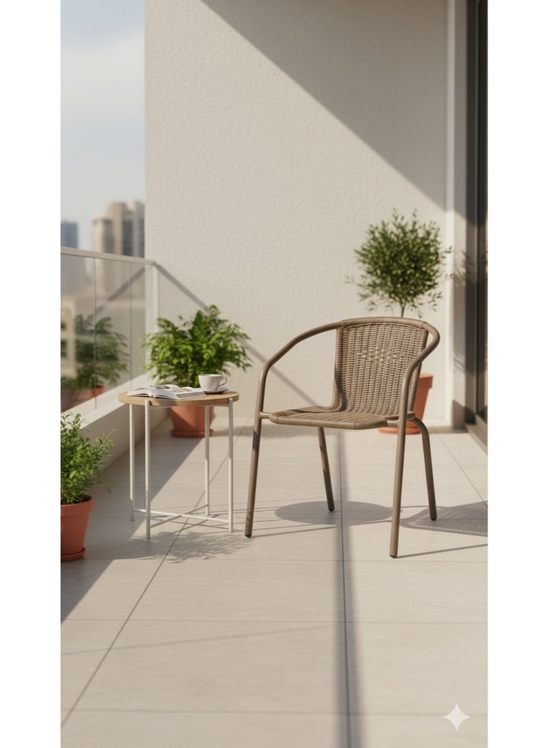 Harmony Home Modern Garden Patio Dining Chair |attan Chair | Weather-Resistant Outdoor Seating for Patio, Balcony & Garden – Brown - Image 1